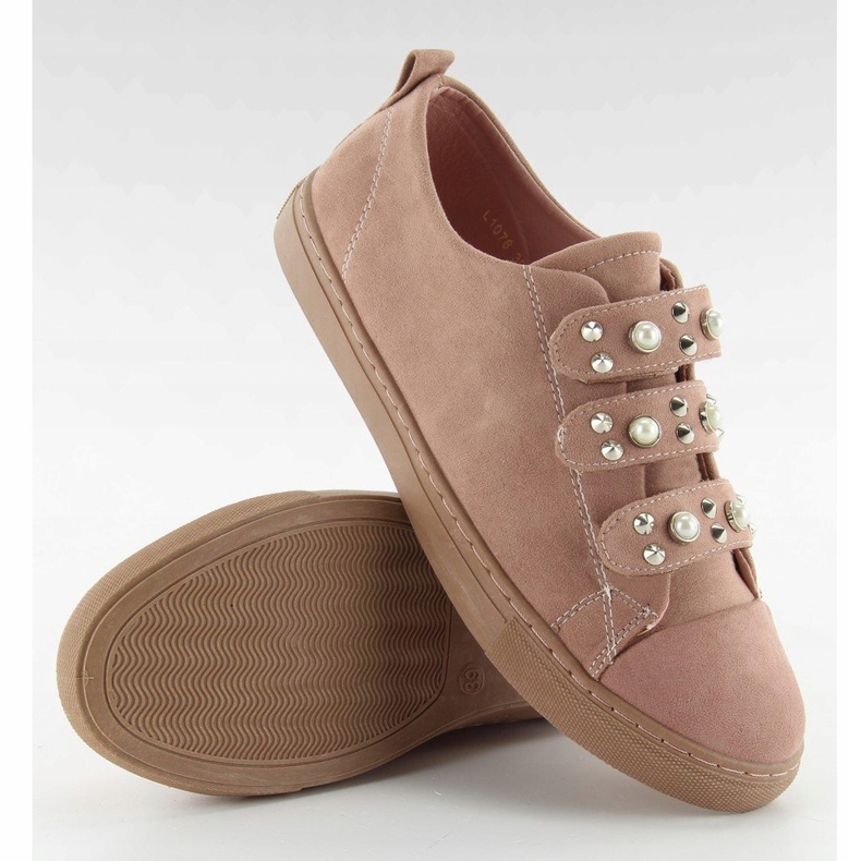 Sneakers con perle l1078 Rosa 2