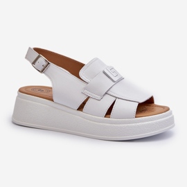 Sandali Vivitellia In Pelle Bianca Da Donna Con Plateau E Zeppa 1