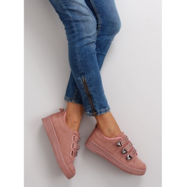 Sneakers con borchie 16-582 Rosa 1