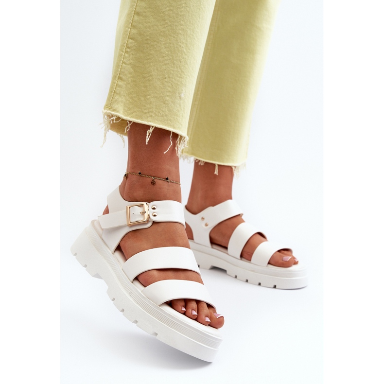 Sandali Da Donna Su Suola Massiccia, Nicarda Bianco 2