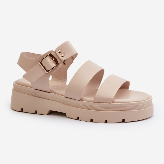 Sandali da donna Nicarda beige su suola spessa 2