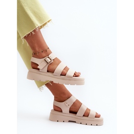 Sandali da donna Nicarda beige su suola spessa 1