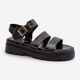 Sandali Da Donna Con Suola Grossa, Colore Nicarda Nero 1