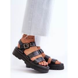 Sandali Da Donna Con Suola Grossa, Colore Nicarda Nero 2