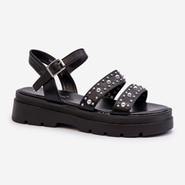 Sandali Decorati da Donna Eco Pelle Nero Arcida 1