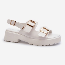 Sandali Da Donna Con Fibbie In Eco Pelle Bianco Konanttia 1