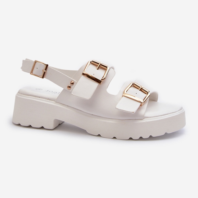 Sandali Da Donna Con Fibbie In Eco Pelle Bianco Konanttia 1