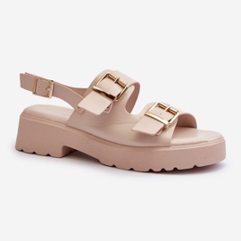 Sandali Da Donna Con Fibbie In Eco Pelle Beige Konanttia 1