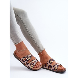 Infradito da Donna Beige e Marrone con Fibbie Oliena 1