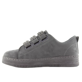 Sneakers con borchie 16-582 Grigio 1