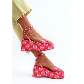 Sandali Fantasia Su Plateau E Zeppa Fucsia Wiandia rosa 1