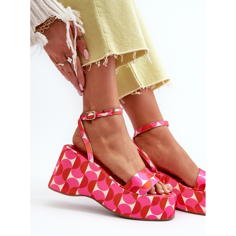 Sandali Fantasia Su Plateau E Zeppa Fucsia Wiandia rosa 2