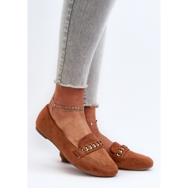 Mocassini Lucidi da Donna Con Catena Cammello Aredilla marrone 2