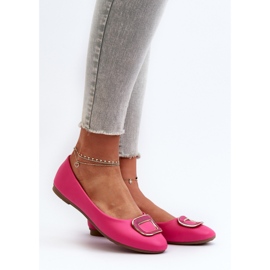 Ballerine in ecopelle Enicoria Fucsia Con Decorazione rosa 2