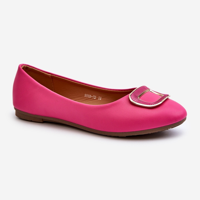 Ballerine in ecopelle Enicoria Fucsia Con Decorazione rosa 1