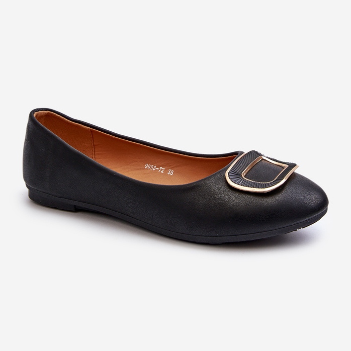 Ballerine in Ecopelle Nera Con Decorazione di Enicoria nero 1