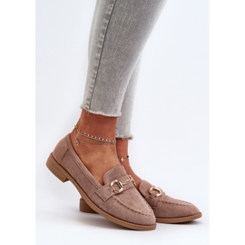 Mocassini Tacco Piatto Da Donna Con Decorazione, Aviole Beige Scuro 2