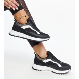 Sneakers nere con plateau e glitter Evelia nero 1