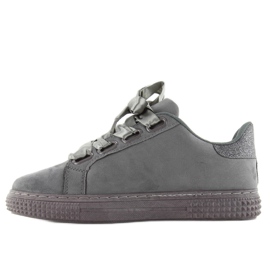 Sneakers in raso 16-535 Lacci grigi grigio 1