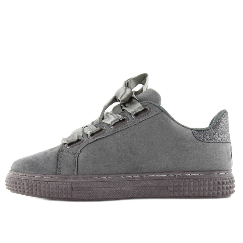 Sneakers in raso 16-535 Lacci grigi grigio 1