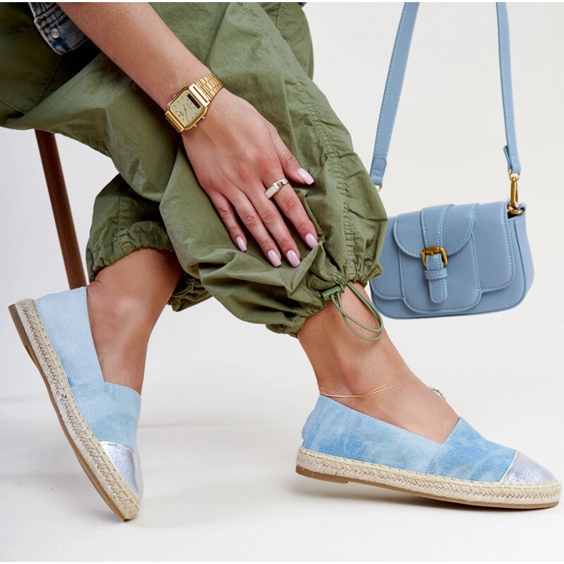 Espadrillas Surana lucide blu e argento 1