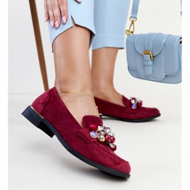 Mocassini bordeaux con decori Dahera rosso 1