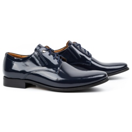 Balak Scarpe formali da uomo in pelle, vernice 480, colore blu navy 2