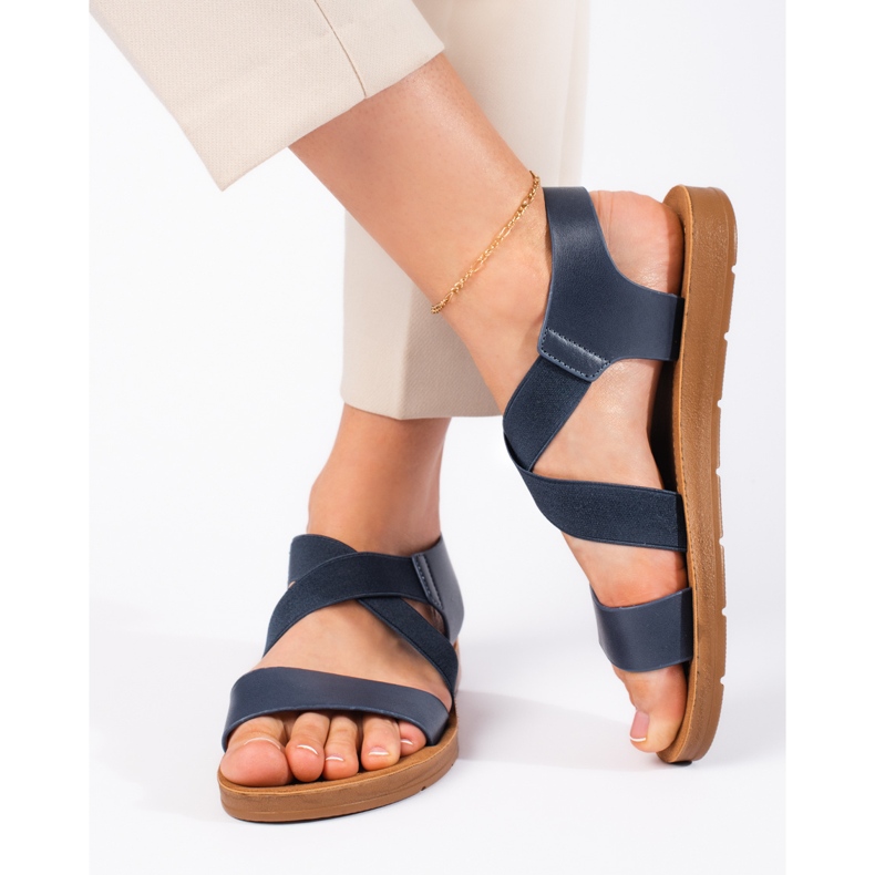 Sandali slip-on da donna di colore blu 1
