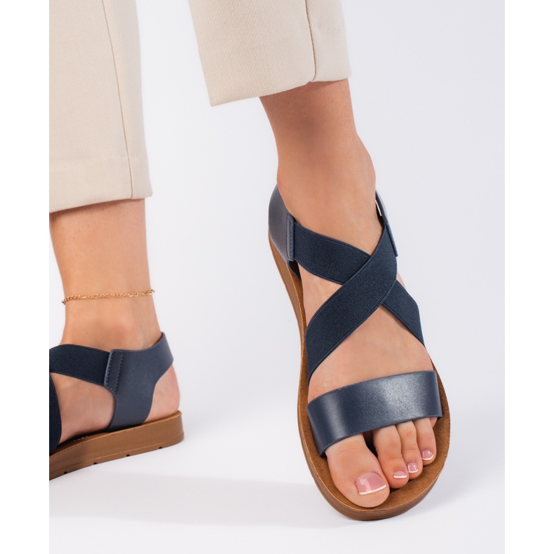 Sandali slip-on da donna di colore blu 2