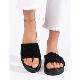 Infradito da donna nere con plateau nero 1