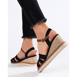 Sandali con zeppa da donna neri nero 2