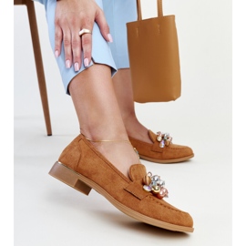 Mocassini marroni con decorazioni Dahera marrone 1