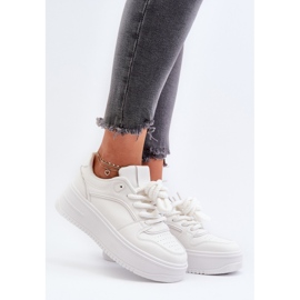 Sneakers Platform da Donna in Eco Pelle Bianca Vhisper 2
