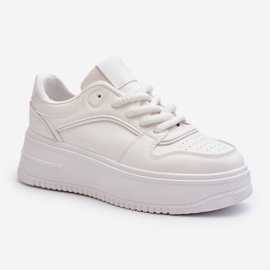 Sneakers Platform da Donna in Eco Pelle Bianca Vhisper 1