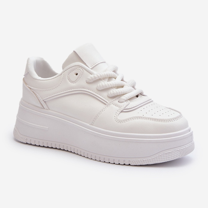 Sneakers Platform da Donna in Eco Pelle Bianca Vhisper 1