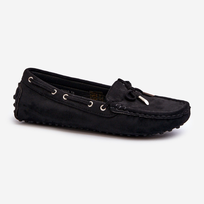 Mocassini da Donna in Eco Camoscio Nero Anemilda 1