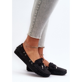 Mocassini da Donna in Eco Camoscio Nero Anemilda 2