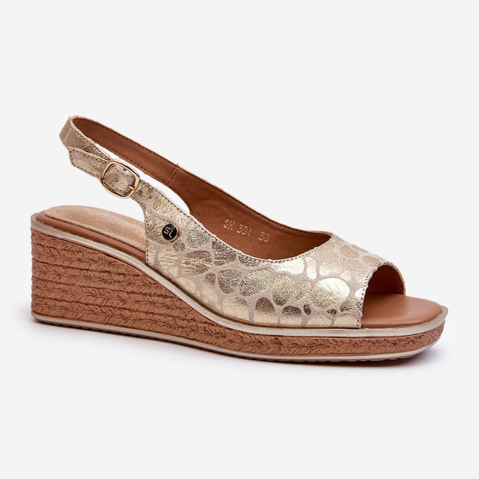 Sandali con zeppa dorati Sergio Leone SK301 da donna d'oro 1
