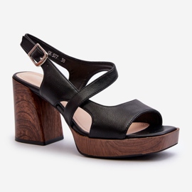 Sandali da donna con tacco alto Sergio Leone SK577 Nero 1