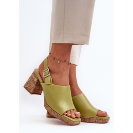 Sandali Da Donna In Eco Pelle Con Tacco Alto Sergio Leone SK572 Pistacchio verde 2