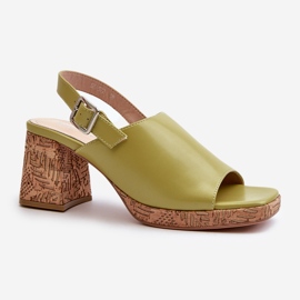 Sandali Da Donna In Eco Pelle Con Tacco Alto Sergio Leone SK572 Pistacchio verde 1