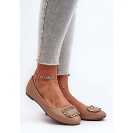 Ballerine In Ecopelle Con Decorazione, Enicoria Beige Scuro 2
