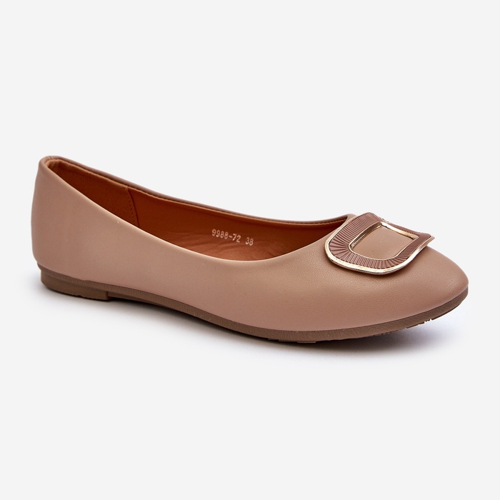 Ballerine In Ecopelle Con Decorazione, Enicoria Beige Scuro 1