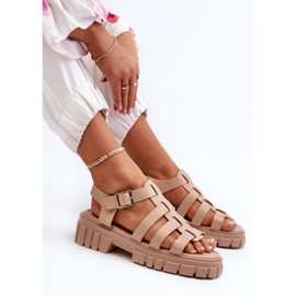 Sandali romani da donna Beige Rosarose 1