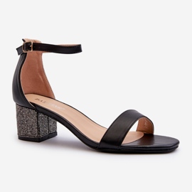 Sandali da Donna Realizzati in Eco Pelle Con Tacco Alto Decorato, Wiatalia Nero 1