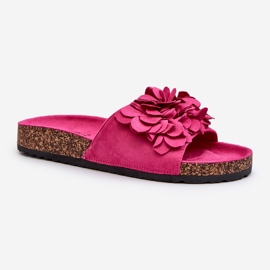 Infradito da Donna su Plateau in Sughero Realizzate in Eco Camoscio Fucsia Jaihini rosa 1