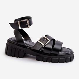 Sandali Con Cinturini Da Donna In Eco Pelle Nera Eladira nero 1