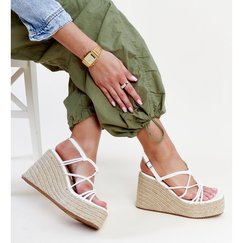 Sandali con zeppa Mara bianchi bianca 1