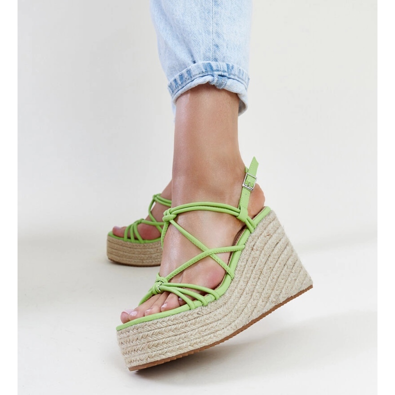 Sandali con zeppa Mara verdi verde 1