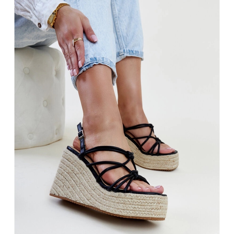 Sandali con zeppa Mara neri nero 1